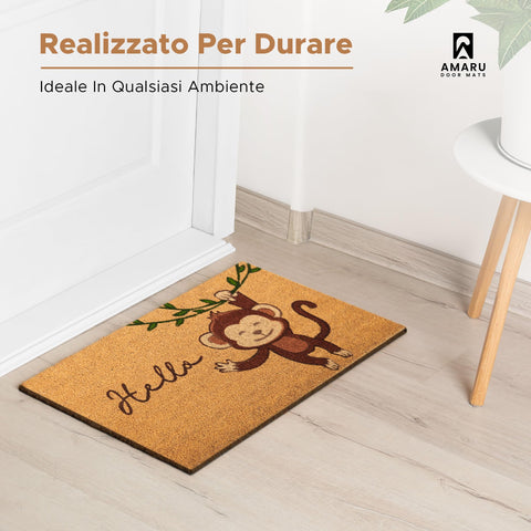 AMARU DOOR MATS comparación de tamaño 17x29 para ver escala en puerta