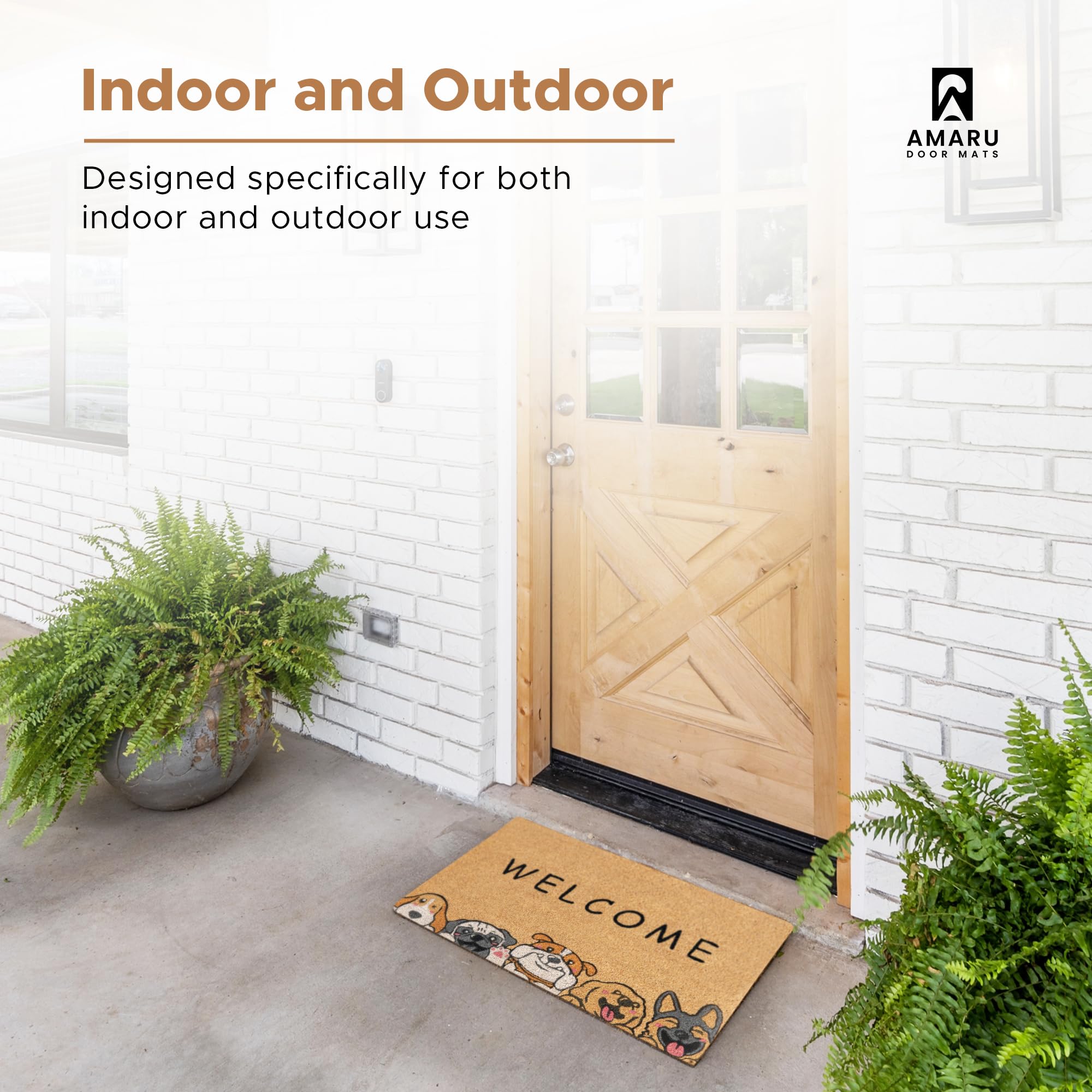 AMARU DOOR MATS comparación de tamaño para puertas estándar y espacio