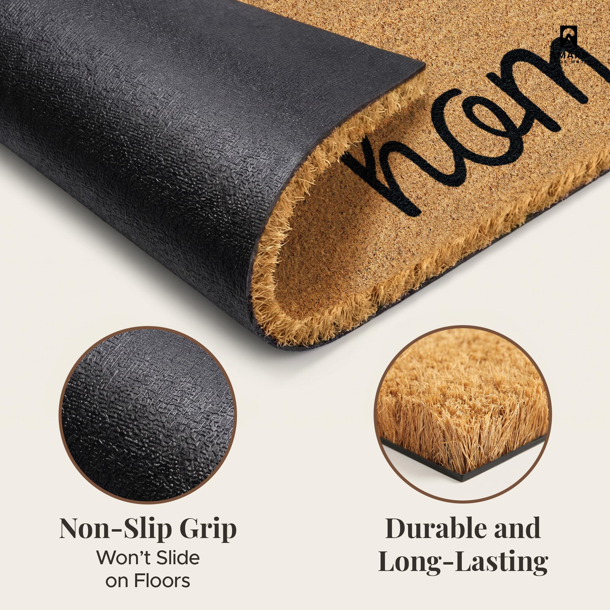 AMARU DOOR MATS comparación de tamaño 17x29 para ver proporción en puerta