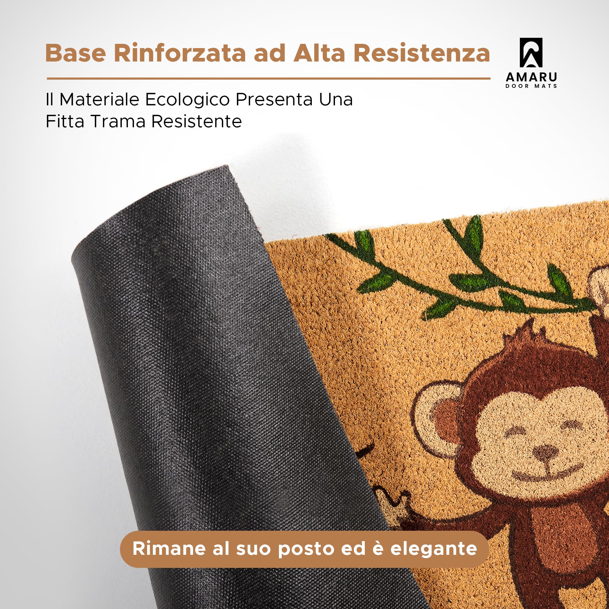 AMARU DOOR MATS detalle del diseño de mono realza estilo y personalidad
