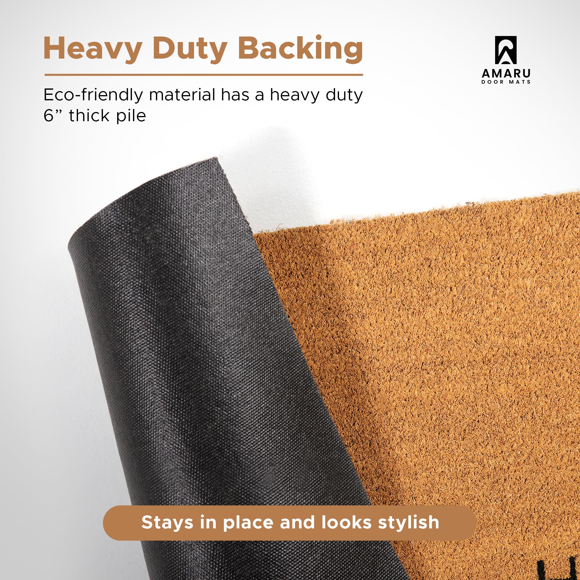AMARU DOOR MATS primer plano del patrón decorativo y durabilidad