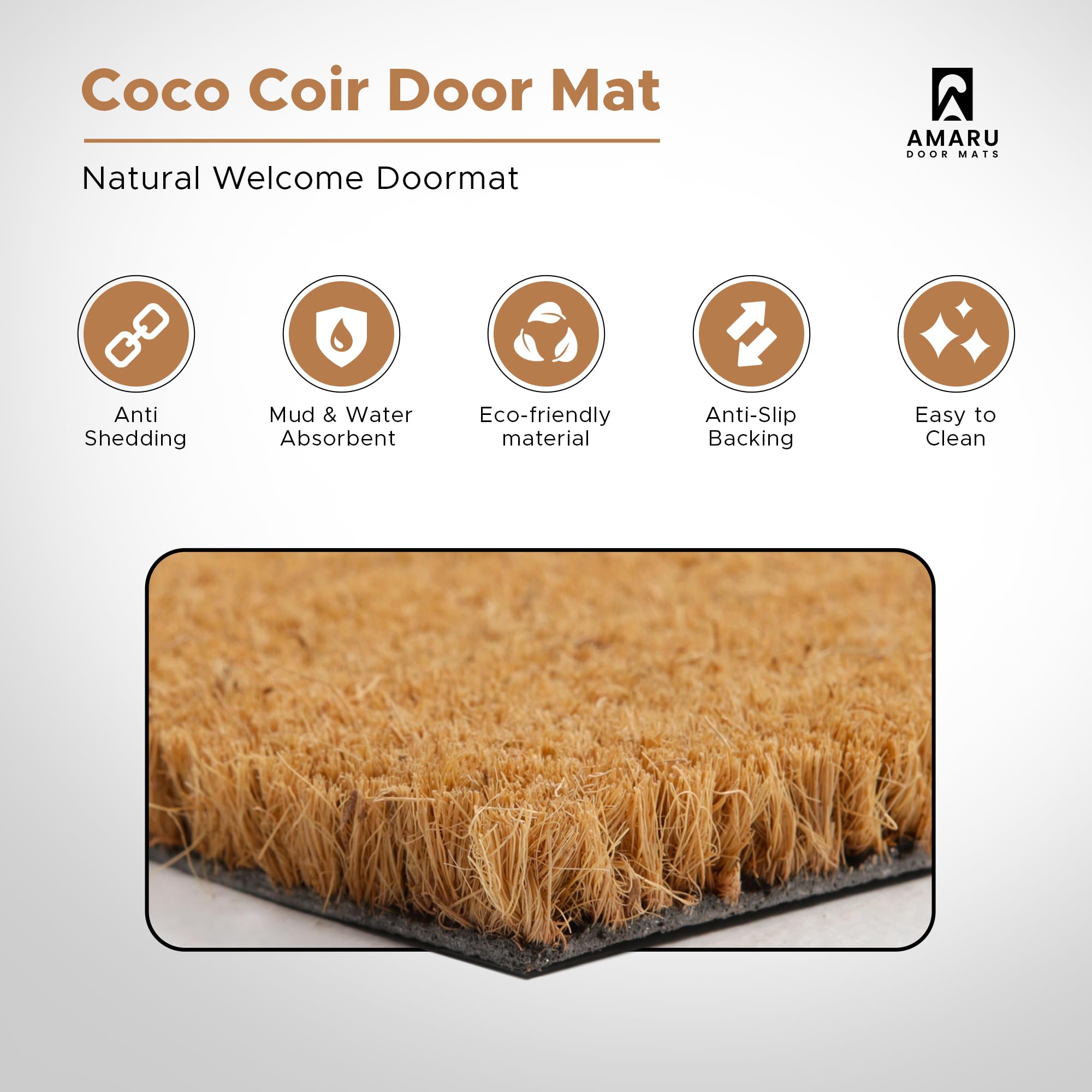 AMARU DOOR MATS colocado en entrada protegiendo suelos y decorando