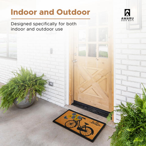 AMARU DOOR MATS colocado en entrada exterior protegiendo contra suciedad
