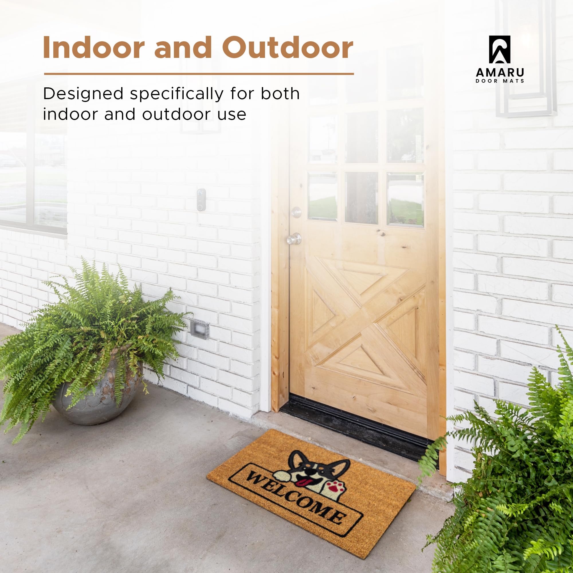AMARU DOOR MATS colocado en la entrada protegiendo el interior de suciedad