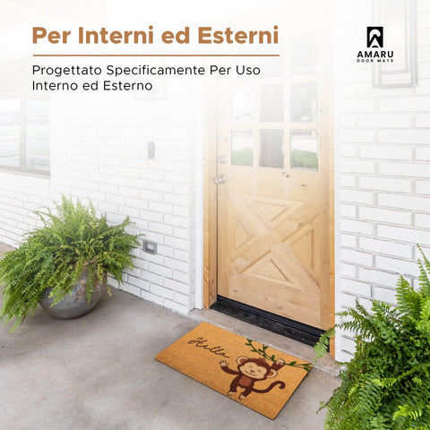 AMARU DOOR MATS colocado en entrada real mejora la apariencia del hogar