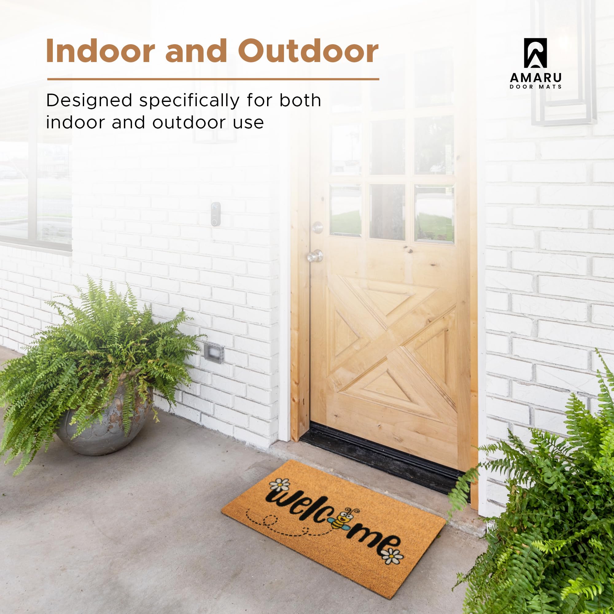 AMARU DOOR MATS en umbral mostrando ajuste seguro y estética
