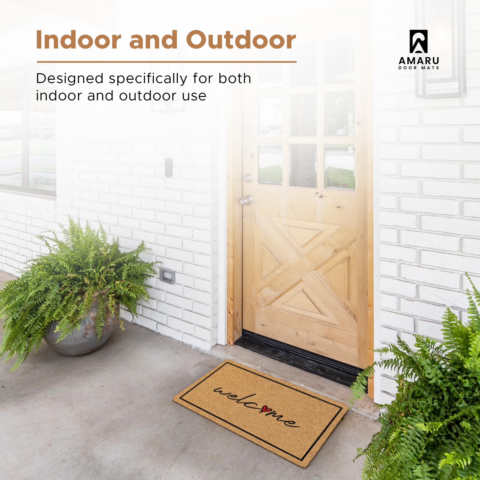 AMARU DOOR MATS en uso sobre umbral para reducir suciedad interior