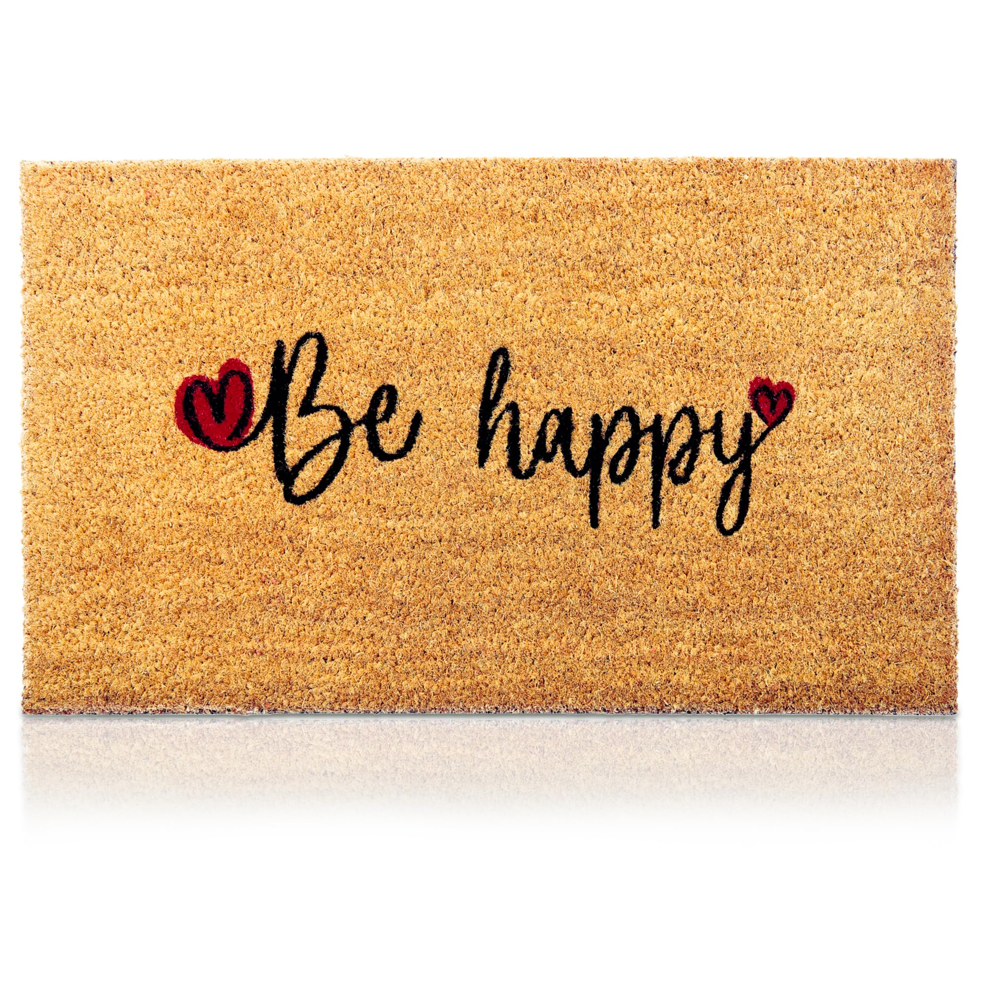 AMARU DOOR MATS felpudo frontal con diseño 'Be Happy' que da la bienvenida y decora