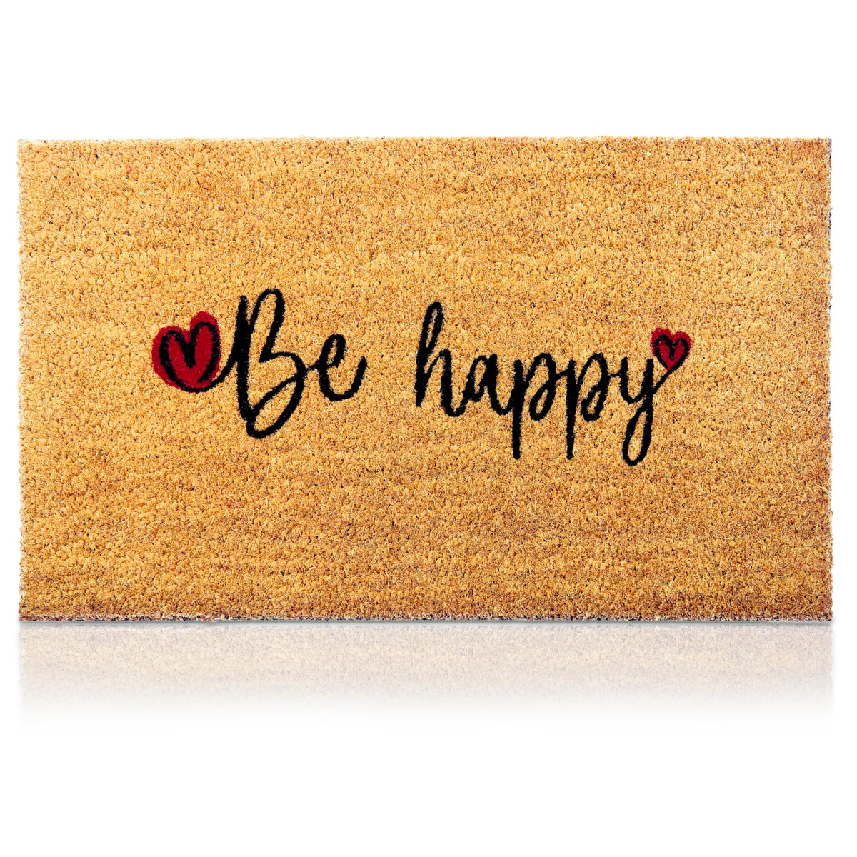AMARU DOOR MATS felpudo frontal con diseño 'Be Happy' que da la bienvenida y decora