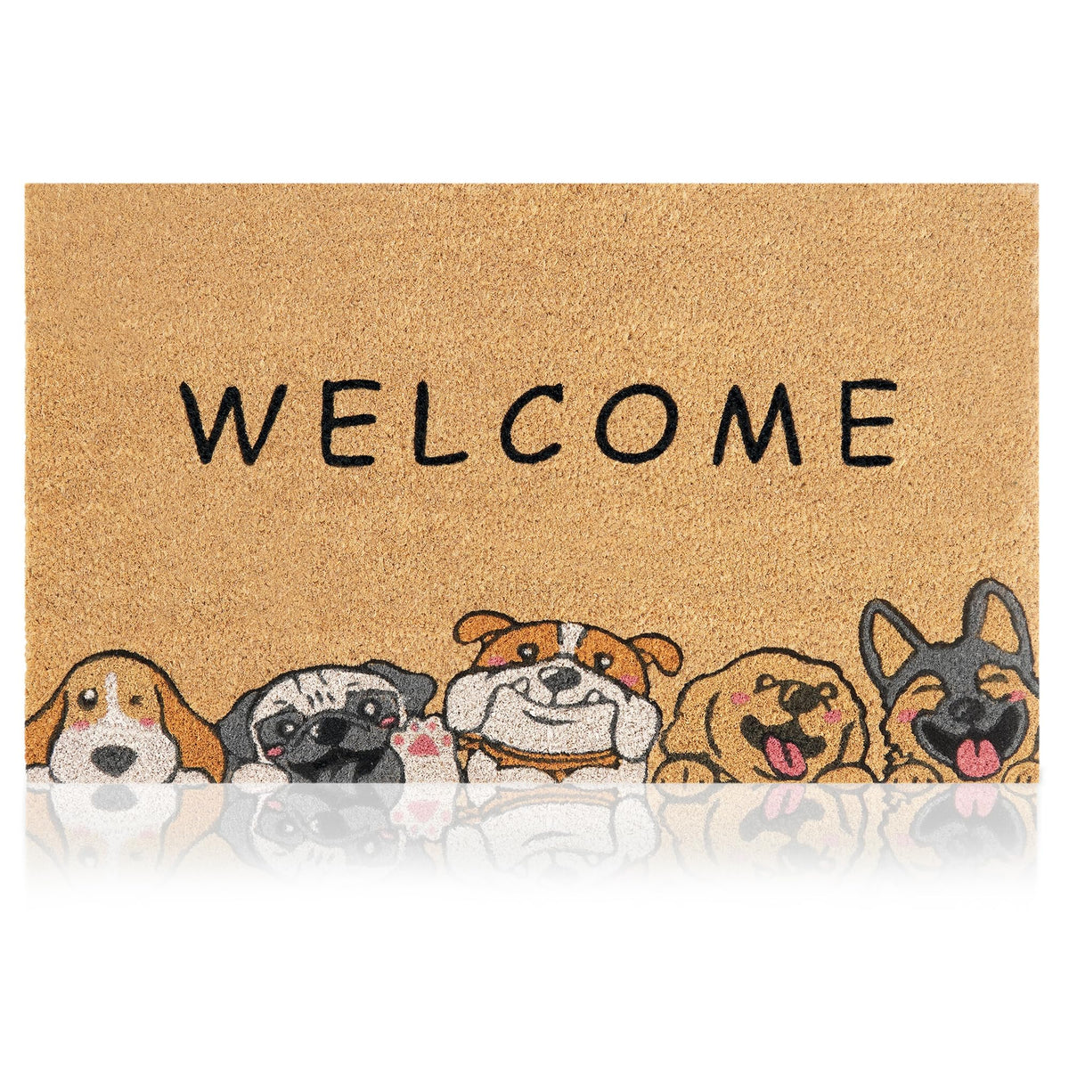 AMARU DOOR MATS felpudo frontal con diseño Welcome Dogs y entrada acogedora