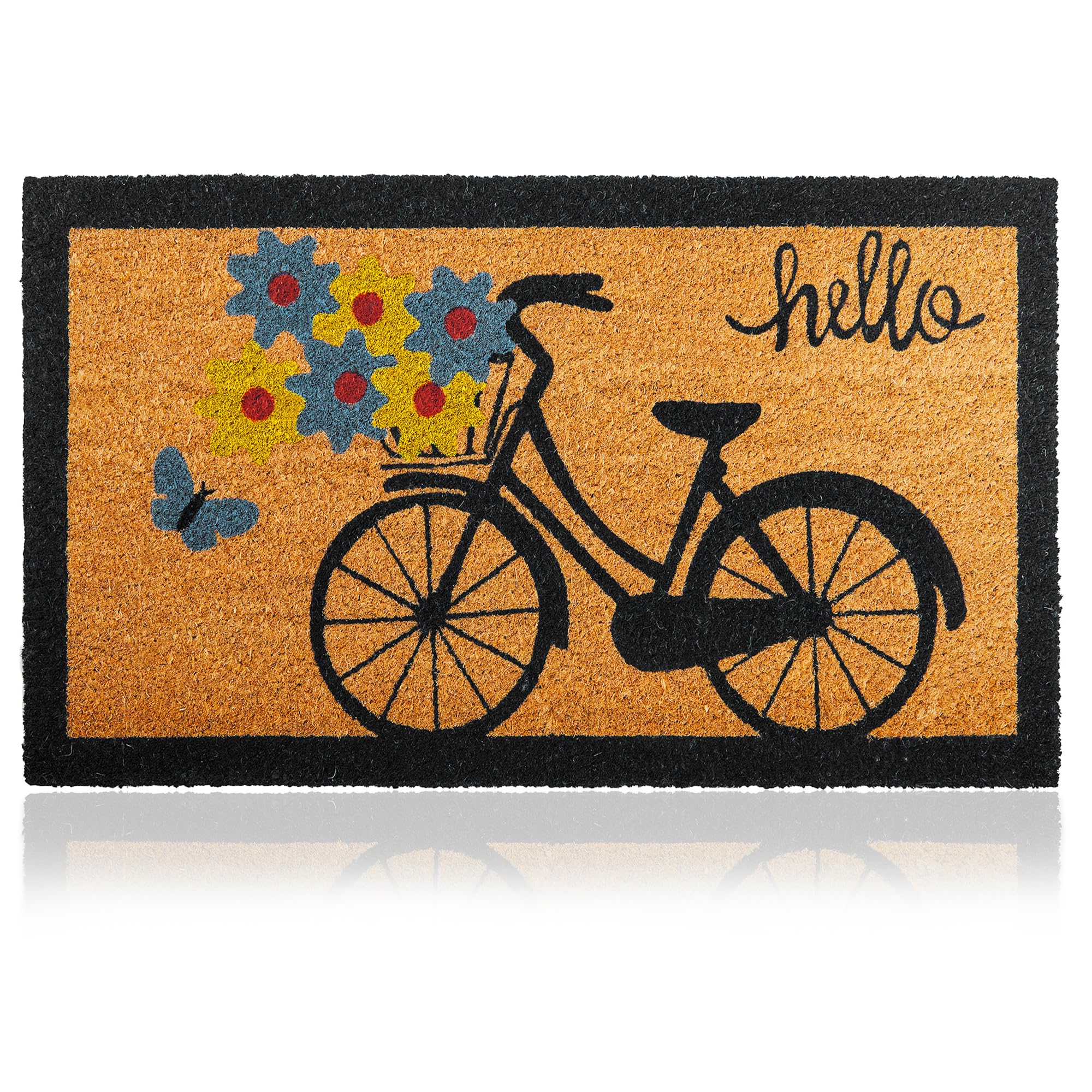 AMARU DOOR MATS vista frontal con diseño Bicycle que da bienvenida y estilo