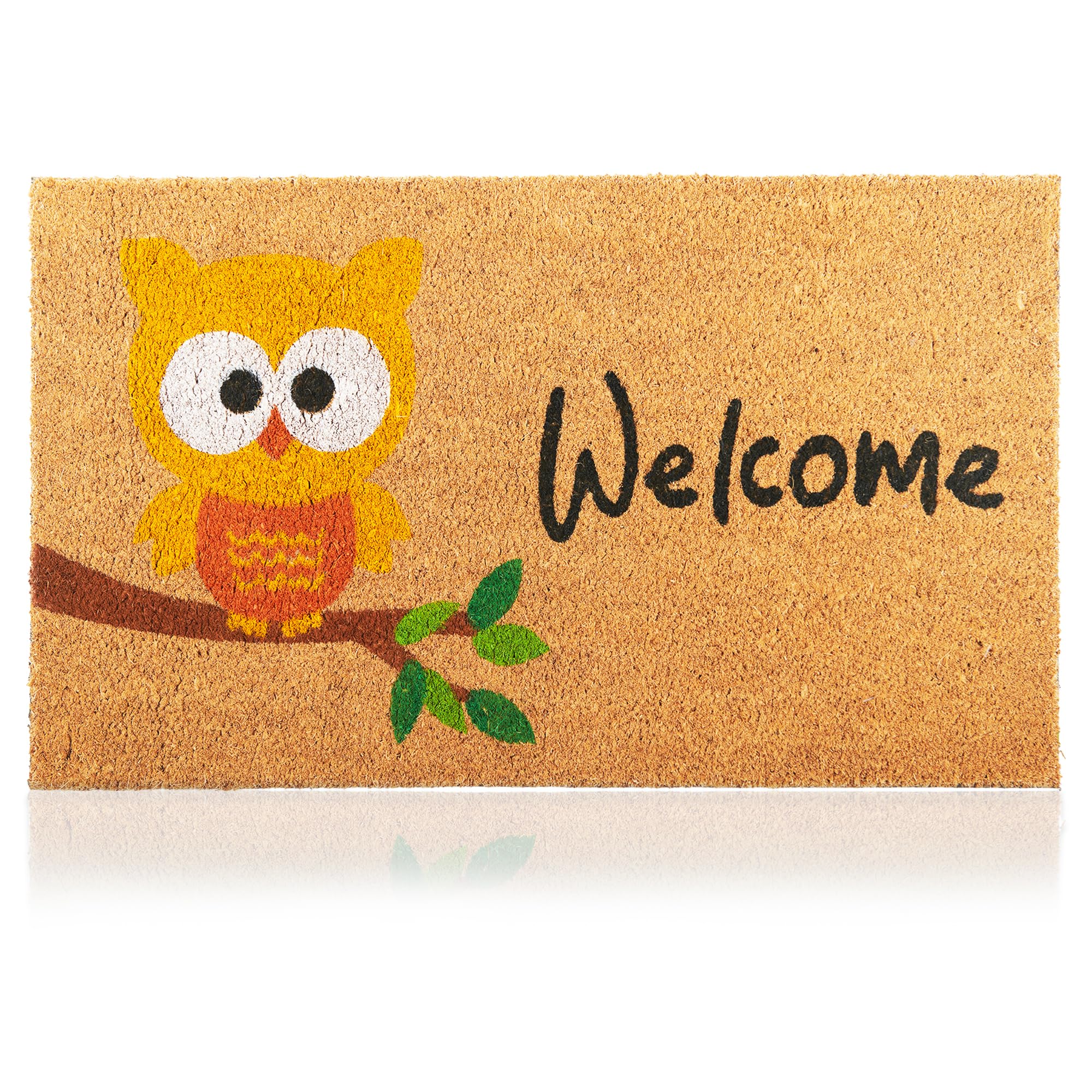 AMARU DOOR MATS felpudo frontal con búho, bienvenida y estilo