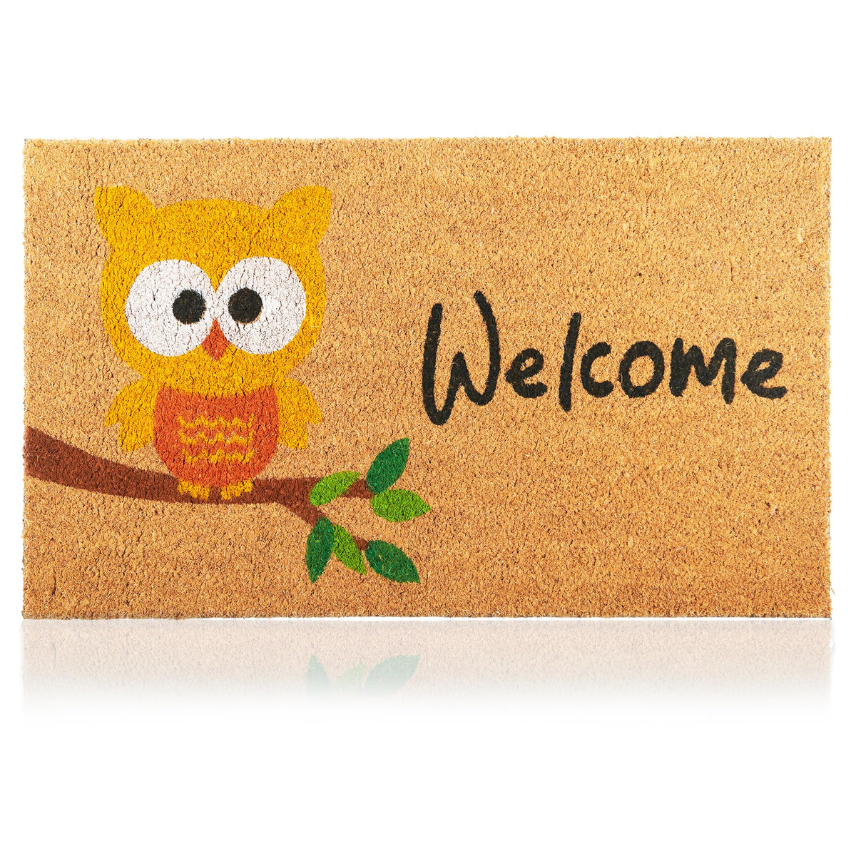 AMARU DOOR MATS felpudo frontal con búho, bienvenida y estilo