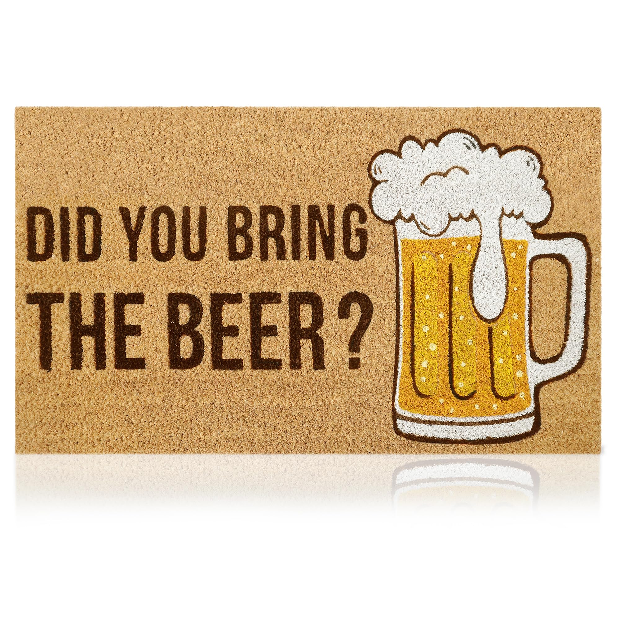 AMARU DOOR MATS vista frontal con diseño Beer y bienvenida estilosa