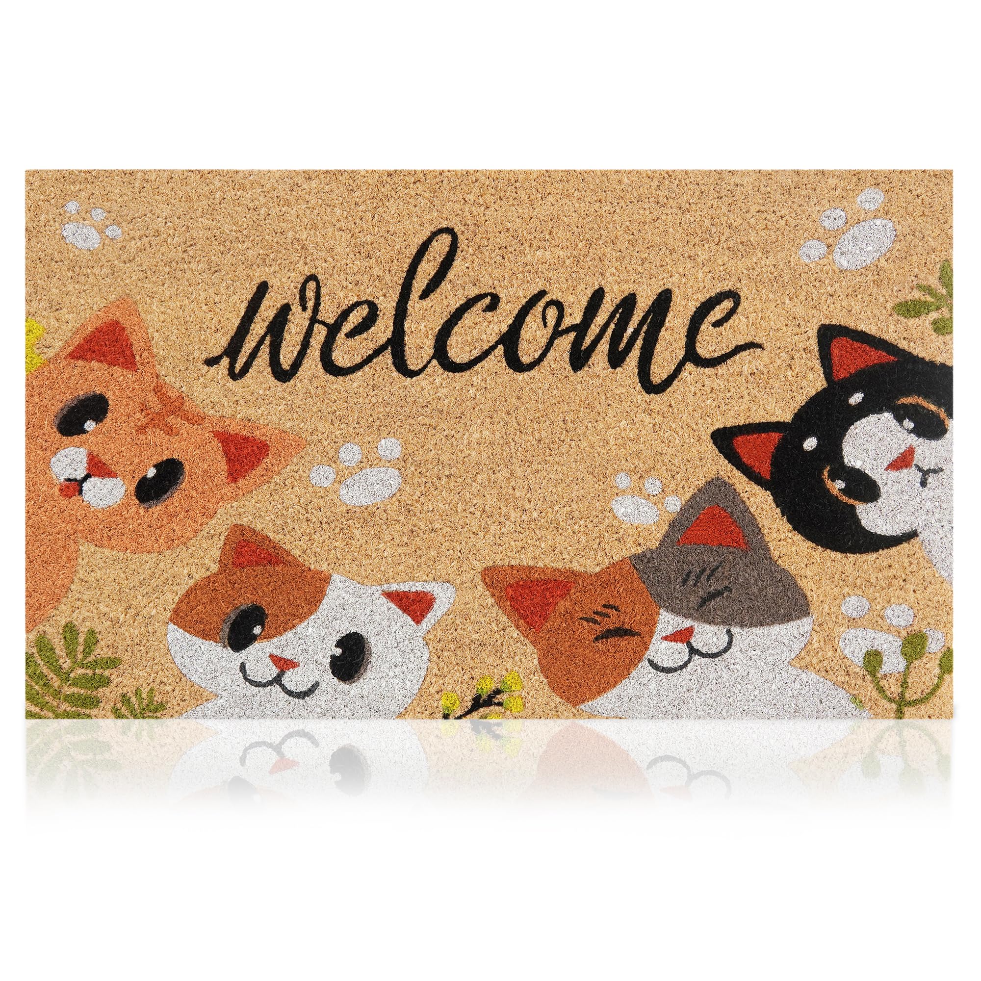 AMARU DOOR MATS felpudo frontal con diseño de gatos atractivo