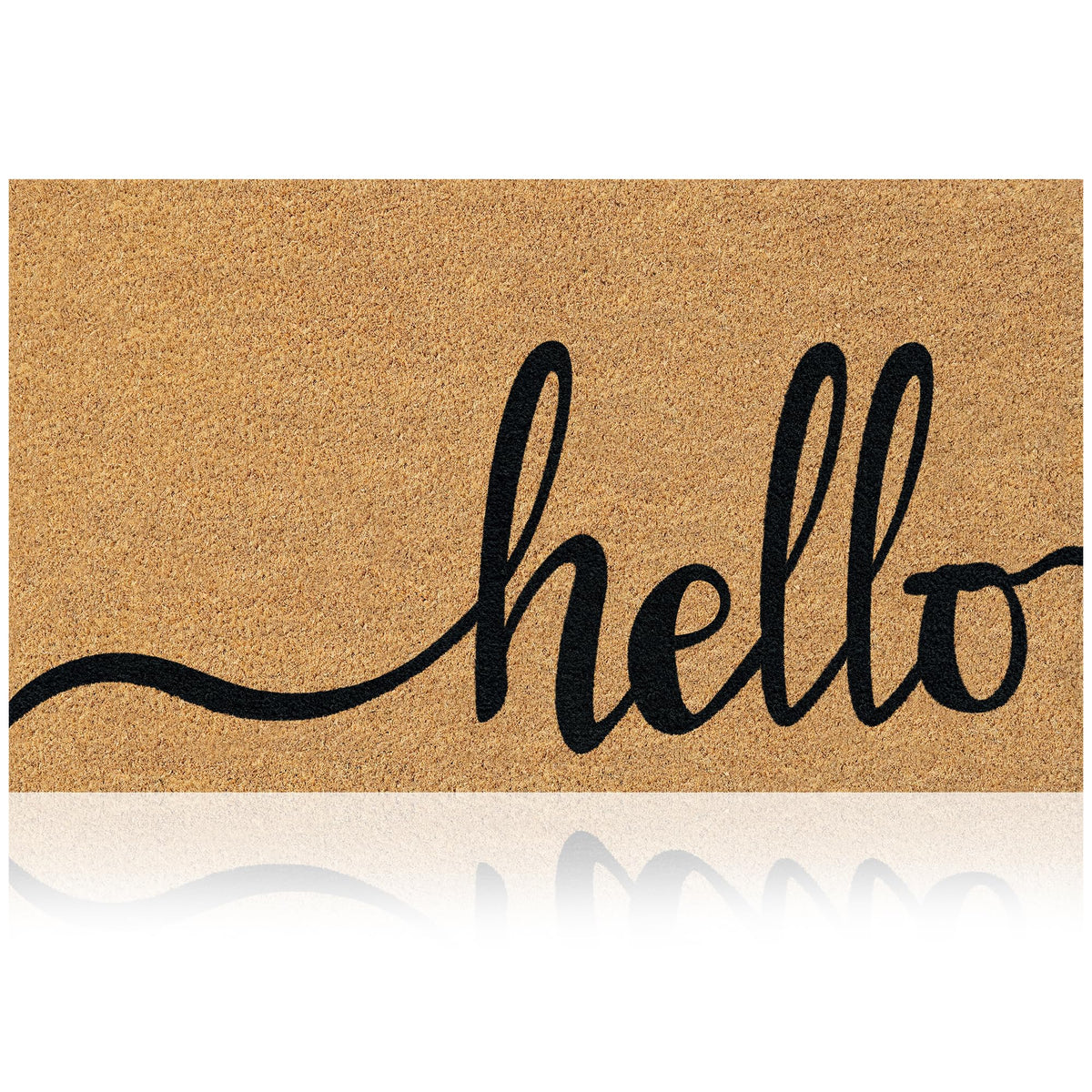 AMARU DOOR MATS vista frontal con diseño Hello y bienvenida atractiva