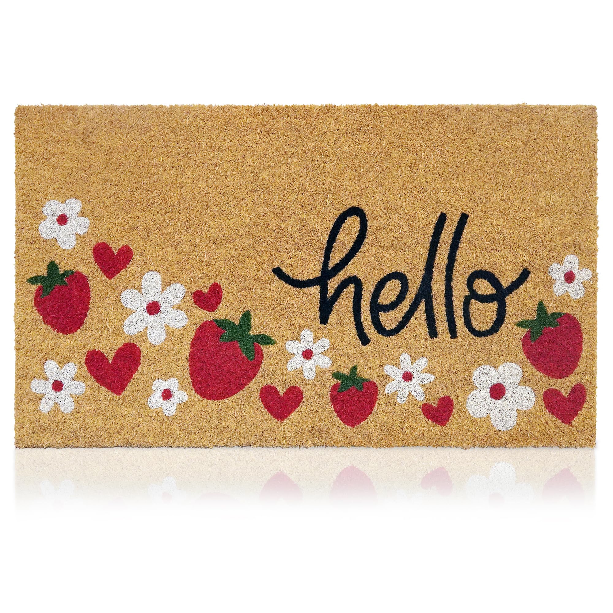 AMARU DOOR MATS felpudo frontal con fresas decora la entrada y protege del polvo