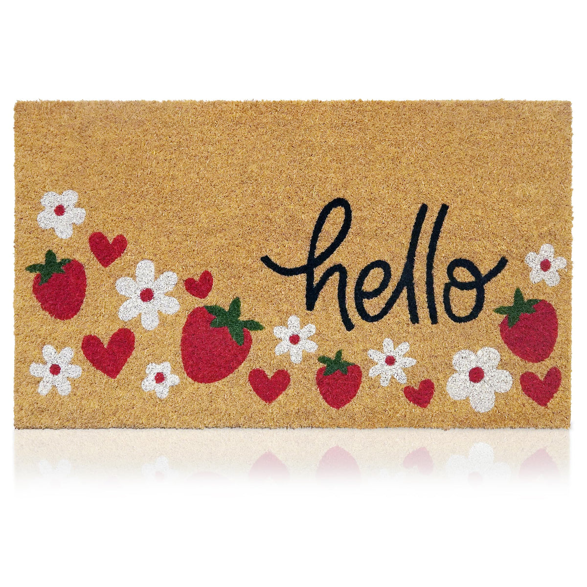 AMARU DOOR MATS felpudo frontal con fresas decora la entrada y protege del polvo