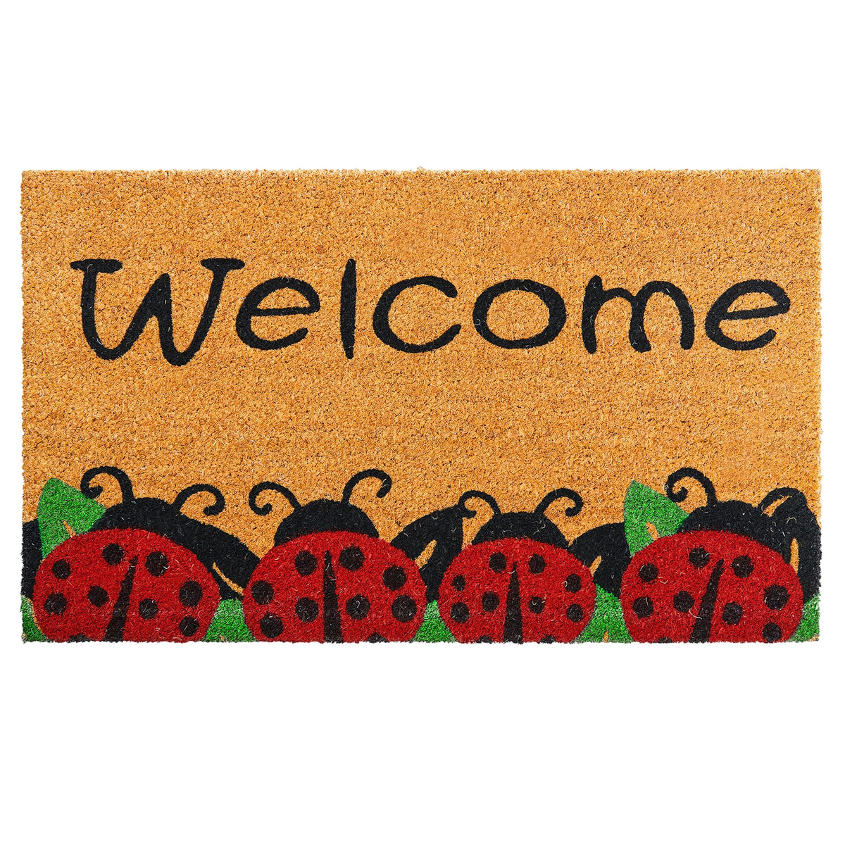AMARU DOOR MATS felpudo frontal con mariquitas y bienvenida estética