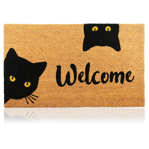 AMARU DOOR MATS vista frontal del felpudo muestra bienvenida y durabilidad