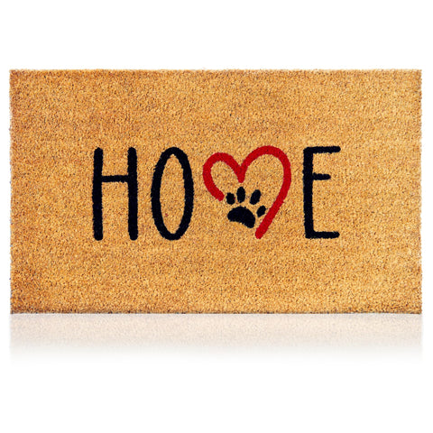 AMARU DOOR MATS vista frontal con huellas de perro que da bienvenida y atrapa suciedad