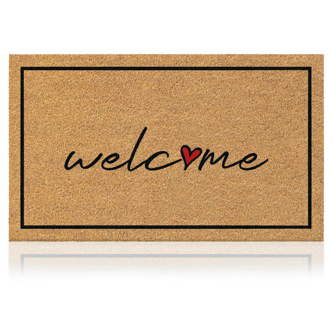 AMARU DOOR MATS vista frontal del felpudo bienvenido, mejora la entrada