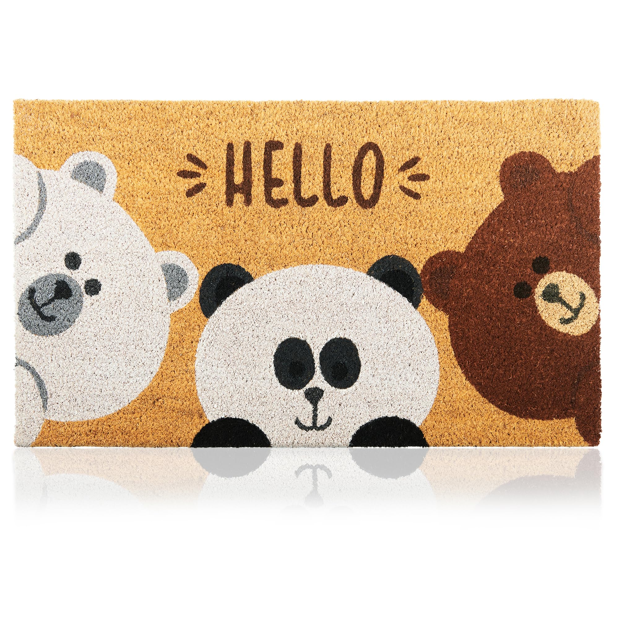 AMARU DOOR MATS vista frontal con diseño de osos y bienvenida duradera