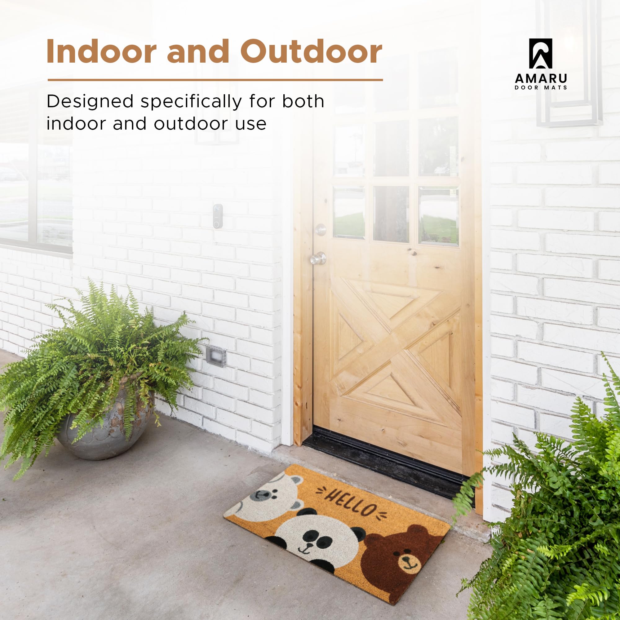 AMARU DOOR MATS comparación de tamaño 17x29 in para encajar en puertas estándar