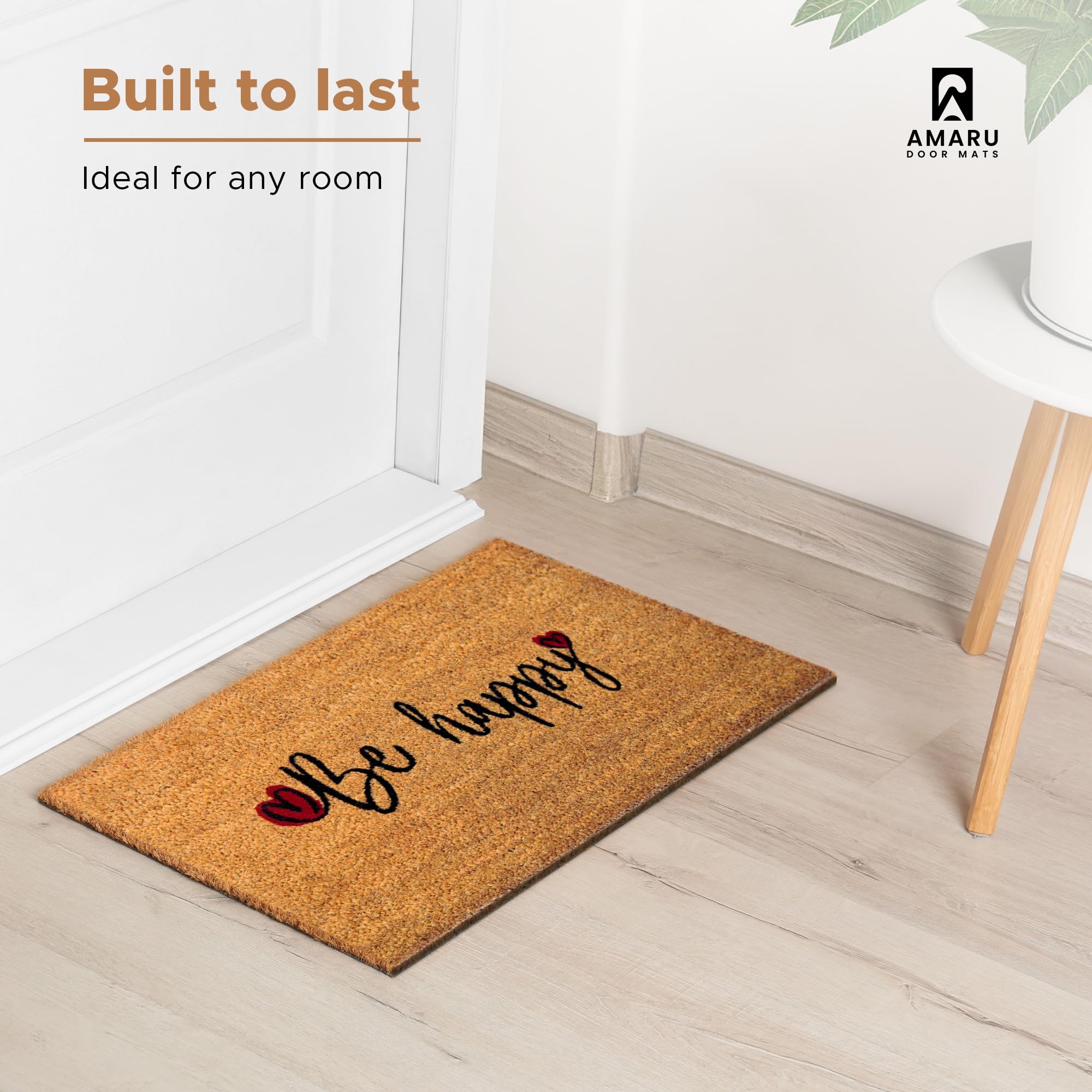 AMARU DOOR MATS comparación con un zapato para mostrar tamaño 17 x 29 in