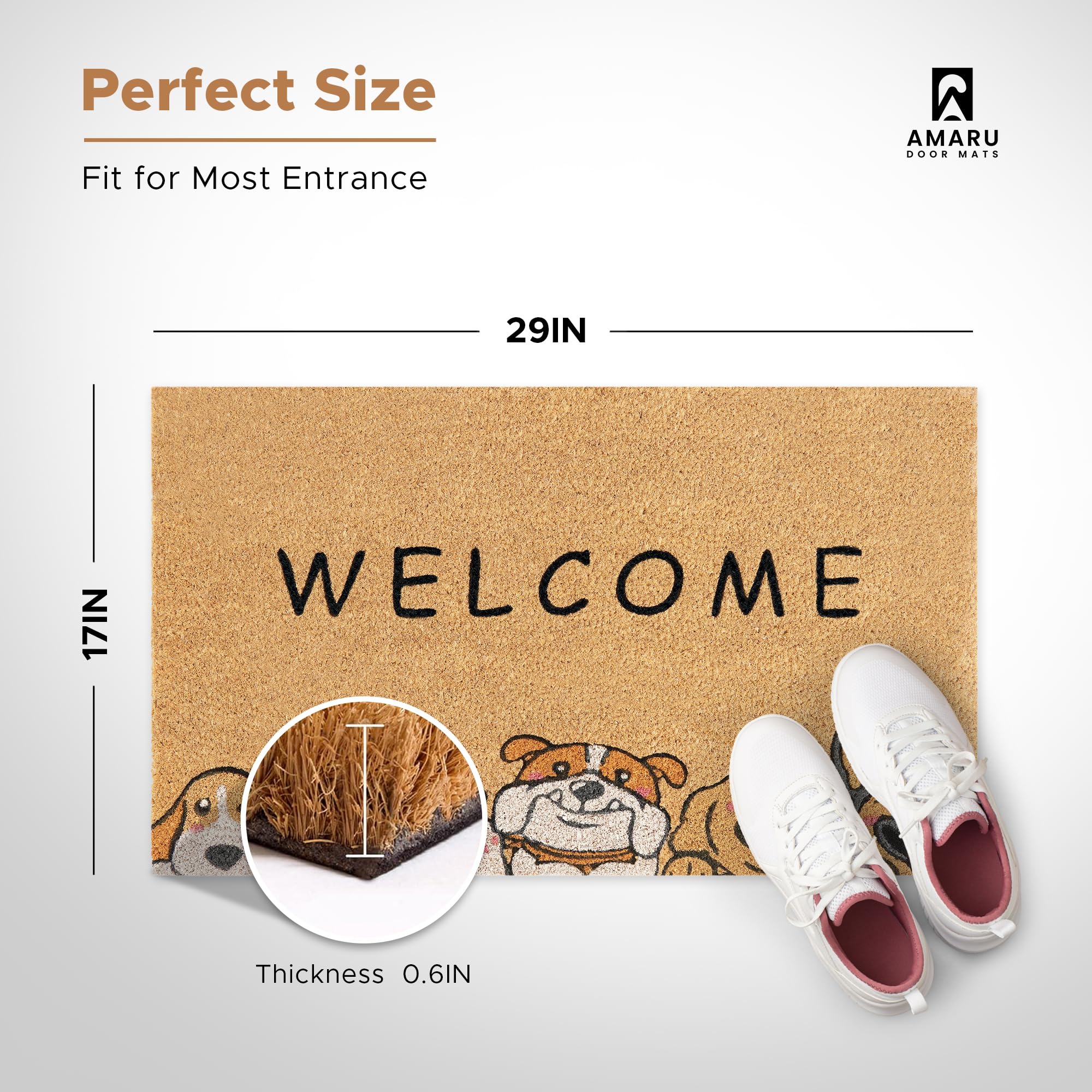 AMARU DOOR MATS textura de fibra de coco que atrapa suciedad eficazmente