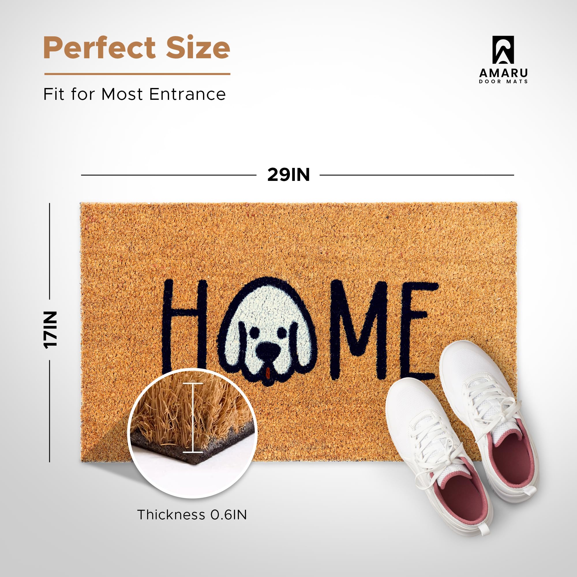AMARU DOOR MATS detalle fibra de coco que raspa suciedad eficazmente
