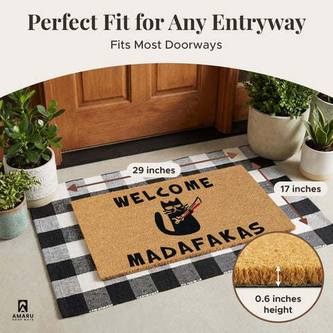 AMARU DOOR MATS detalle de fibra de coco con agarre eficaz