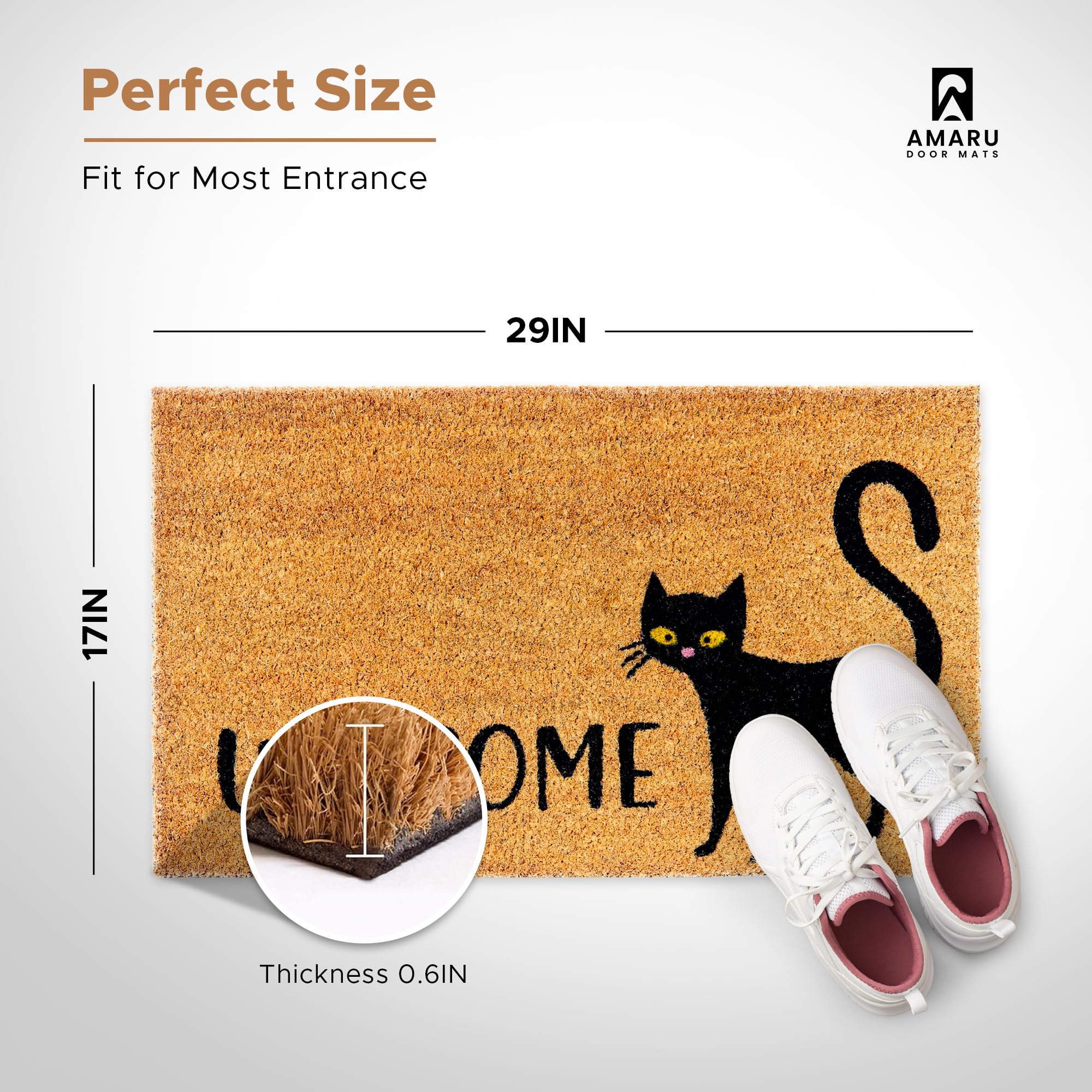 AMARU DOOR MATS detalle de fibra de coco que atrapa suciedad eficazmente