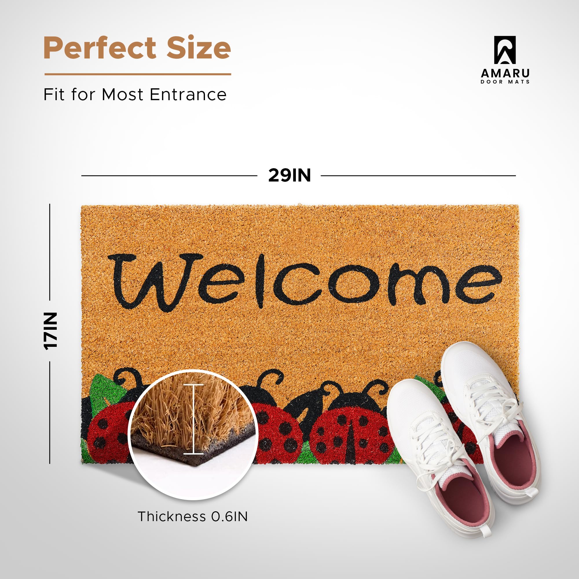 AMARU DOOR MATS textura de fibra de coco que raspa suciedad eficazmente