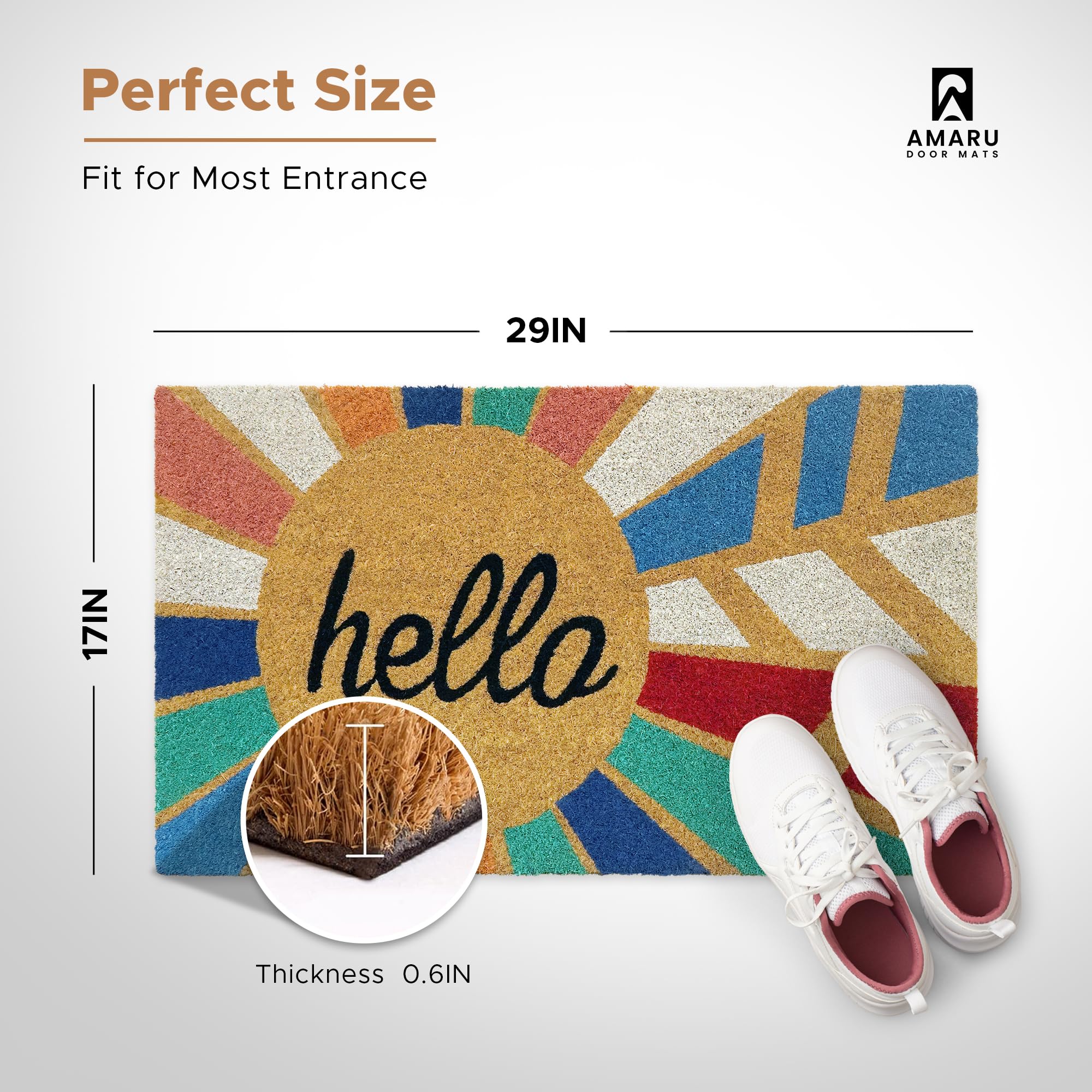 AMARU DOOR MATS textura de fibra de coco que raspa suciedad eficazmente