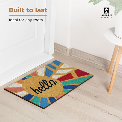 AMARU DOOR MATS en porche decorado realza ambiente y recoge suciedad