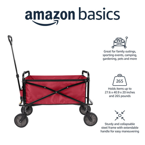 Amazon Basics primer plano del armazón de acero y asa extensible para manejo cómodo