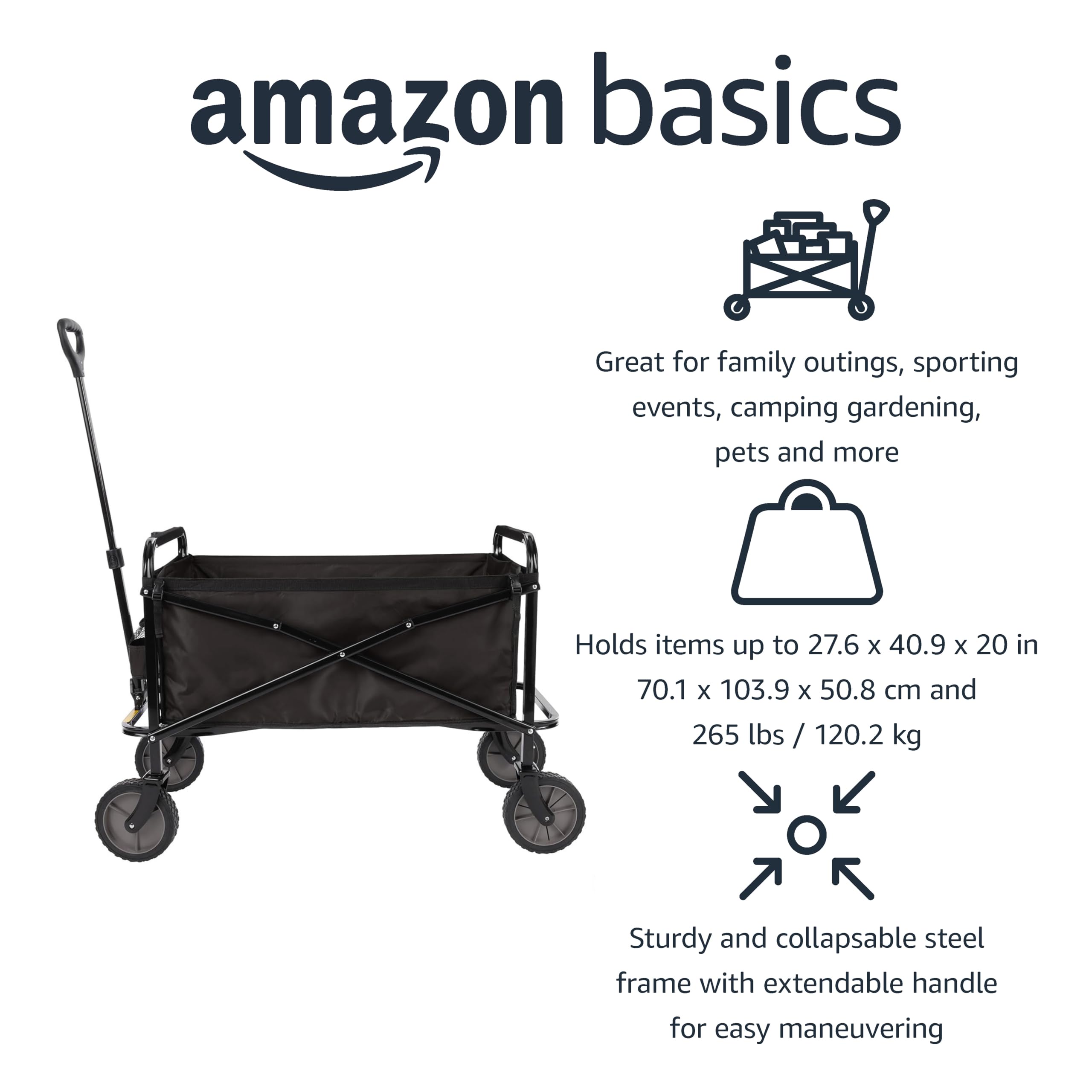 Amazon Basics detalle del marco de acero que aporta durabilidad y soporte