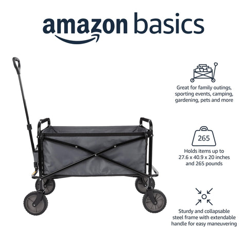 Amazon Basics primer plano del bastidor de acero y lona que garantiza durabilidad