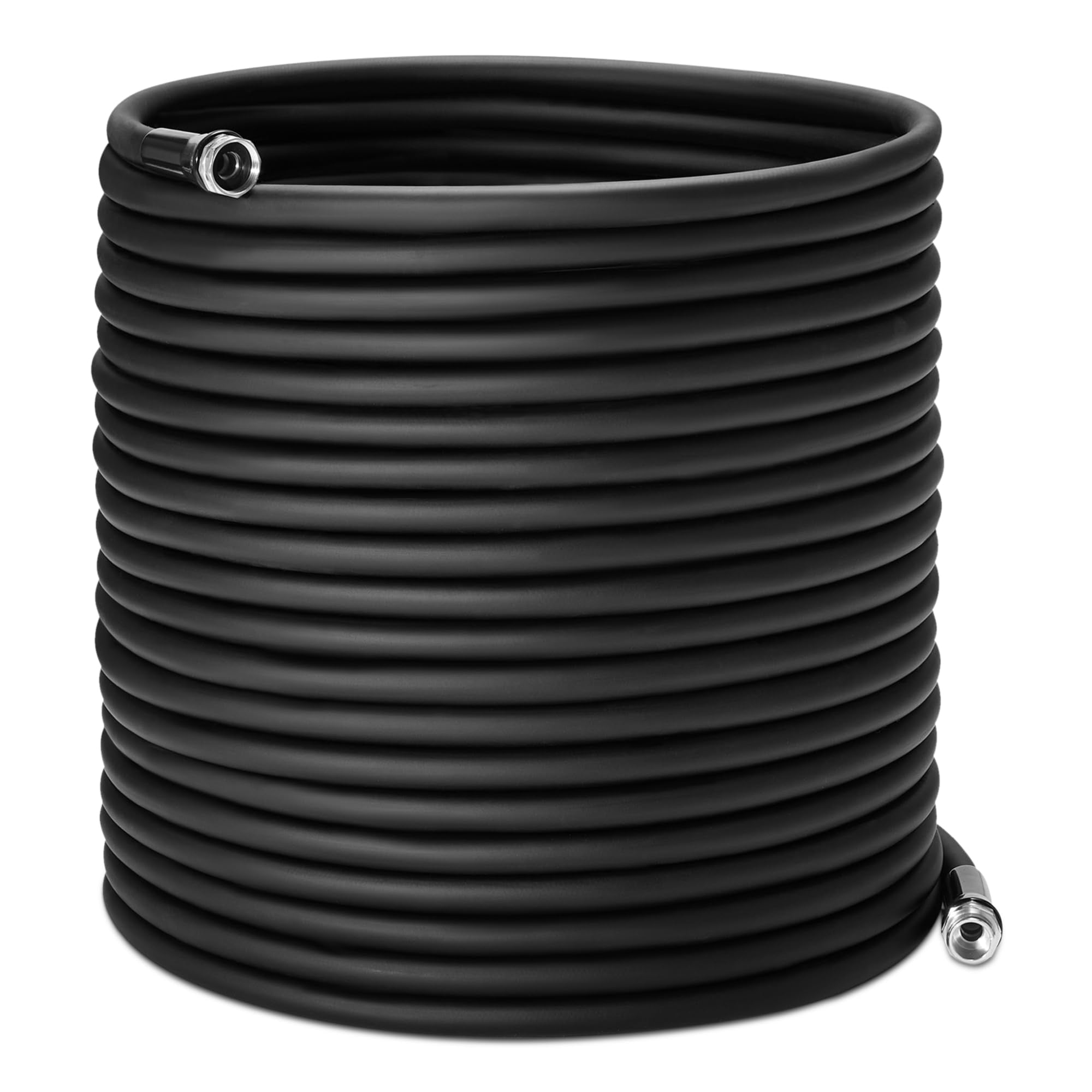Amazon Basics empaque de la manguera 100 ft mostrando longitud y caja