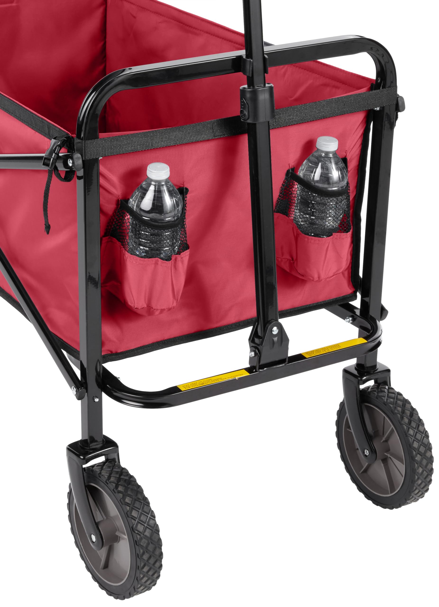 Amazon Basics carrito plegado dentro de la bolsa de transporte para almacenamiento compacto