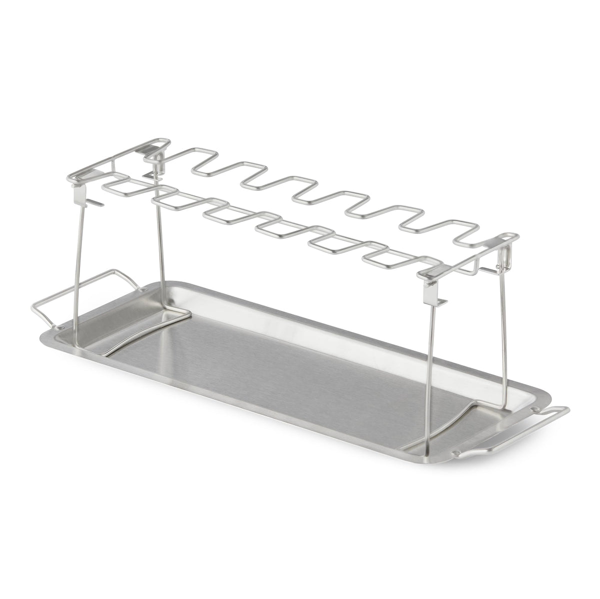 Amazon Basics soporte frontal mostrando 14 ranuras y montaje estable para asar
