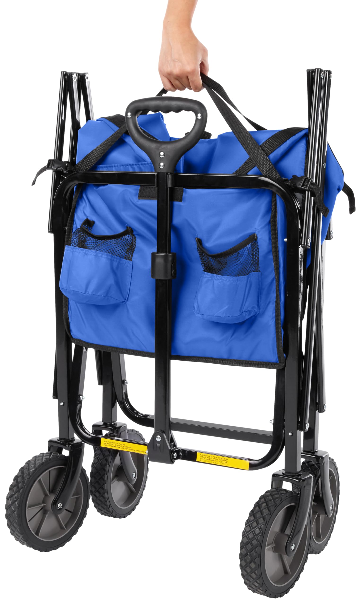 Amazon Basics carrito en camping transportando equipo con traslado fácil