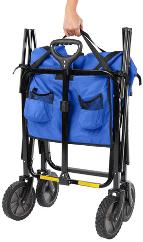 Amazon Basics carrito en camping transportando equipo con traslado fácil
