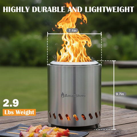 AmazStove detalle del acero 304 resistente que garantiza durabilidad
