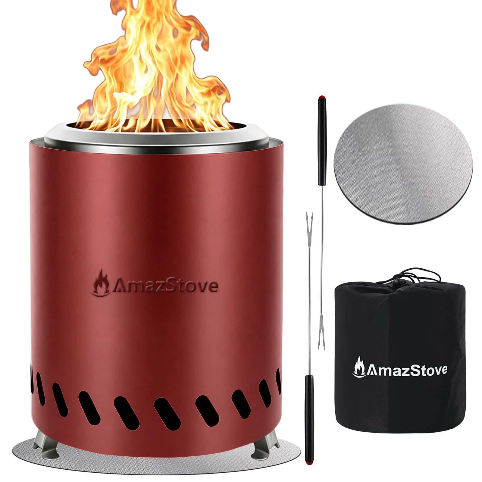 AmazStove frente del fogón compacto mostrando diseño portátil y estética
