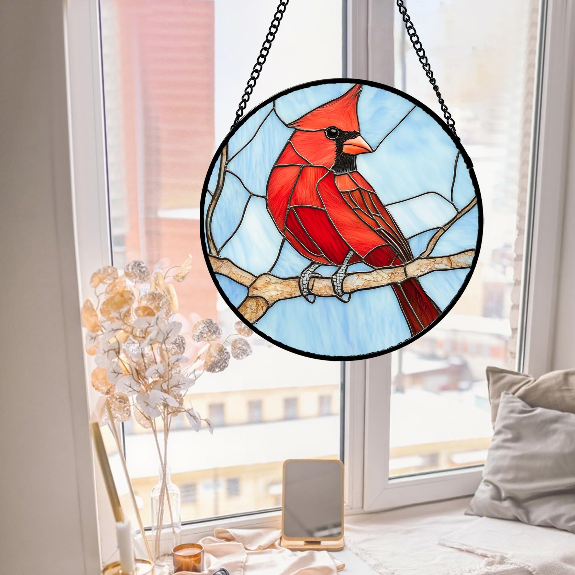 AMDERVEN suncatcher colgado en ventana creando reflejos decorativos