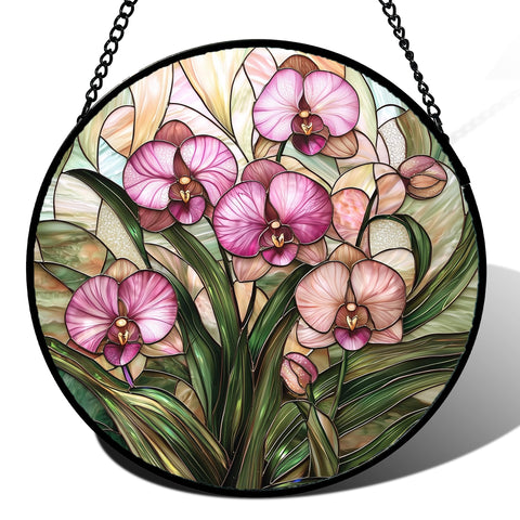 AMDERVEN vitral frontal orquídea mostrando colores vivos y detalle