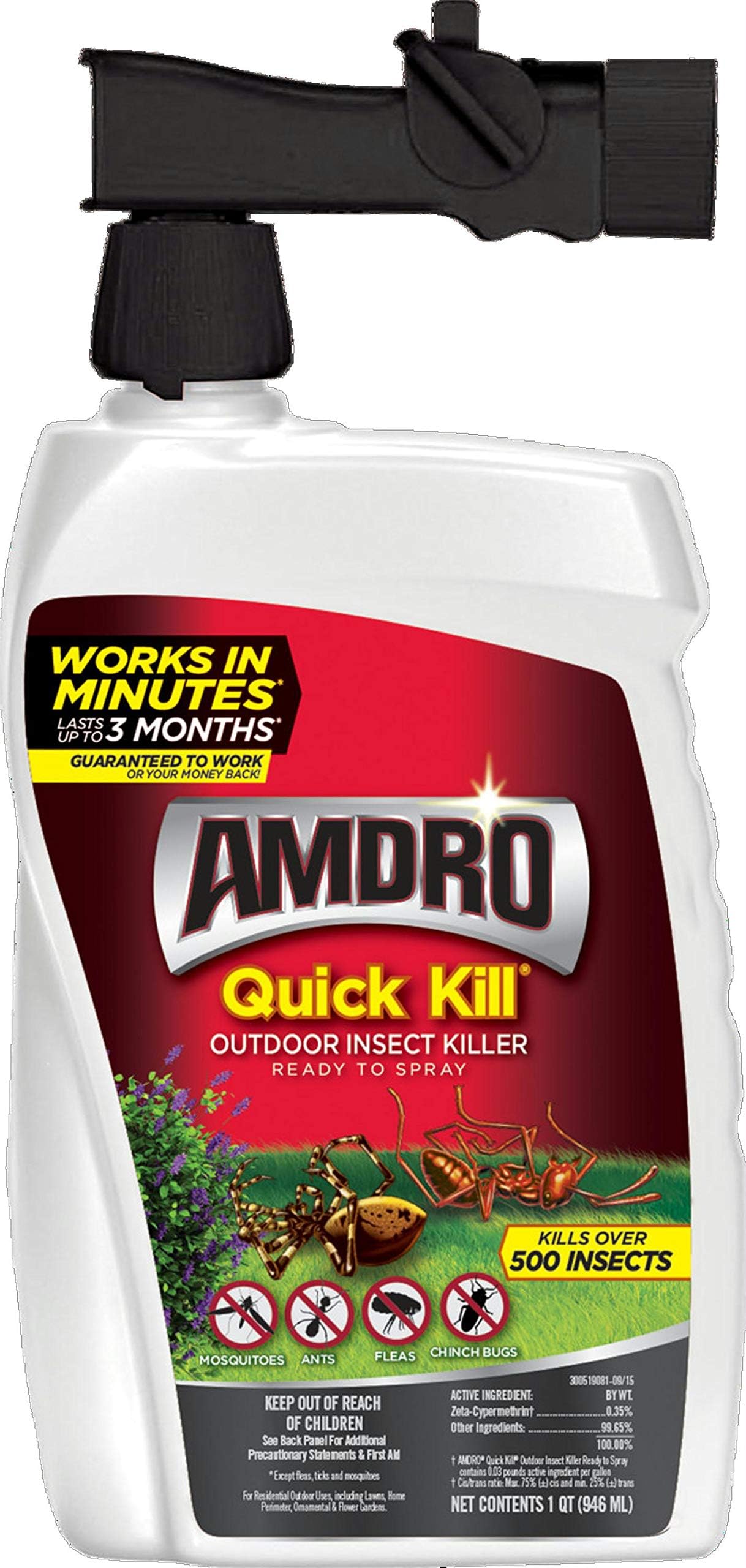 Amdro aplicando en césped para rápida eliminación de insectos