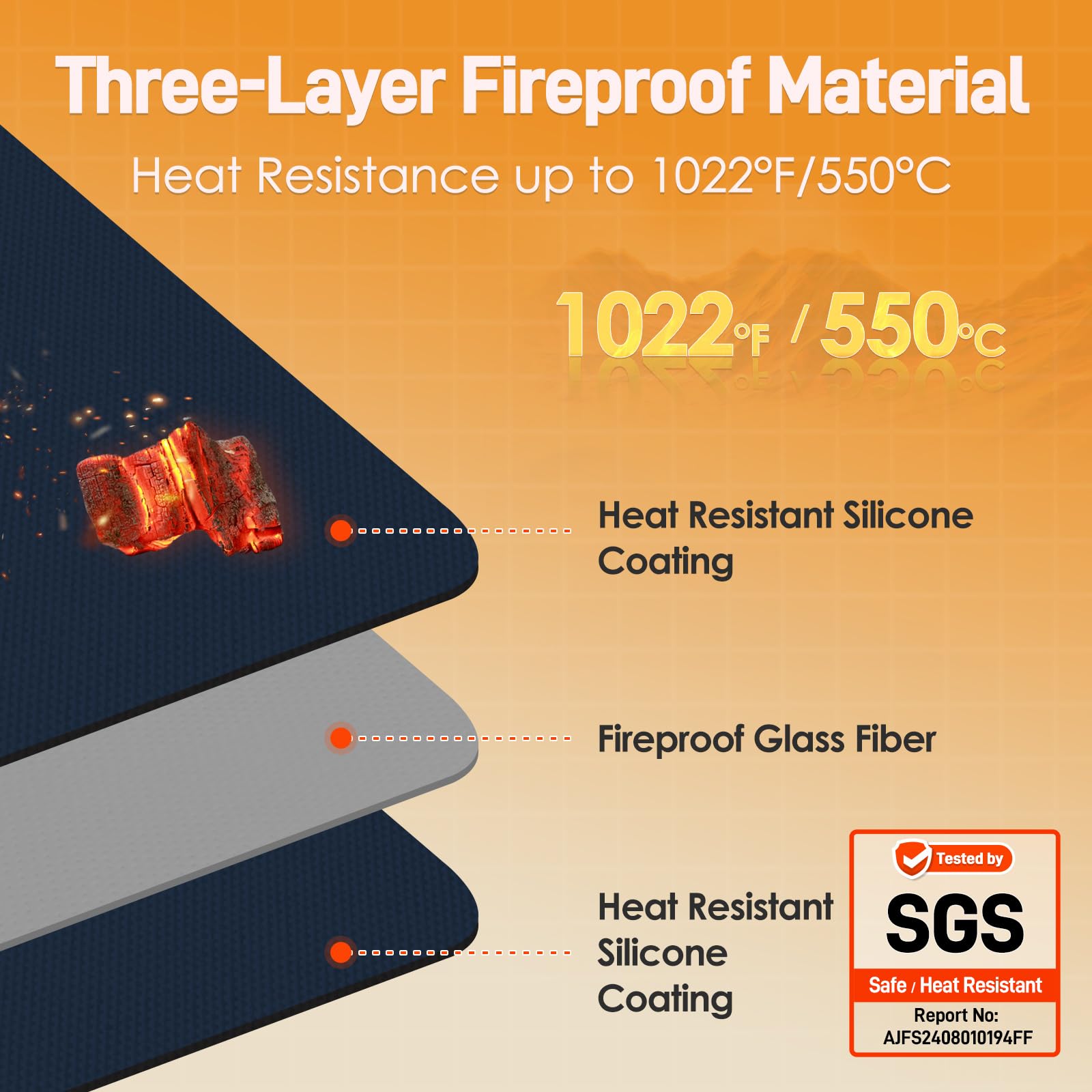 Amerbro detalle de textura de fibra de vidrio resistente al calor